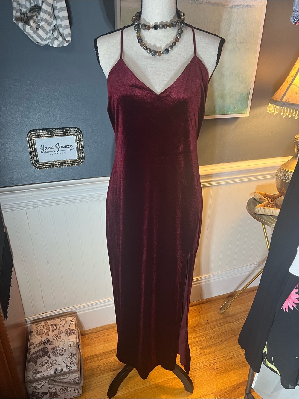 Bardot Wine Red Satin Dress